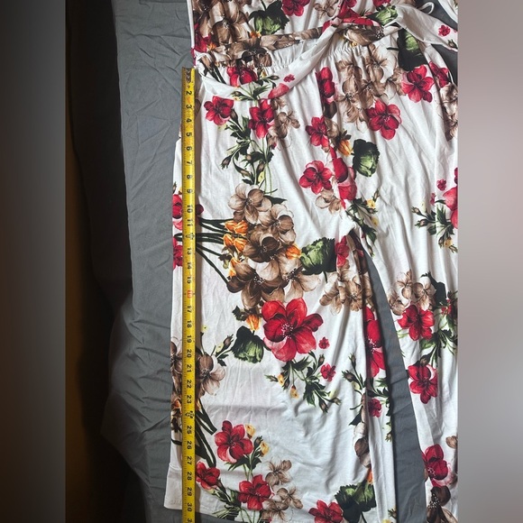 Strapless Floral Wide Leg Tie Waist Romper Jumpsuit Size XL - Picture 9 of 12